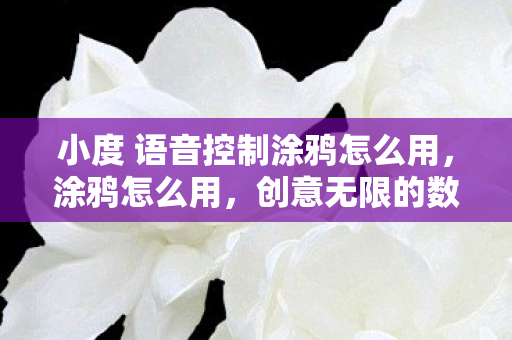 小度 语音控制涂鸦怎么用,涂鸦怎么用,创意无限的数字艺术实践 小度 语音控制涂鸦怎么用,涂鸦怎么用,创意无限的数字艺术实践