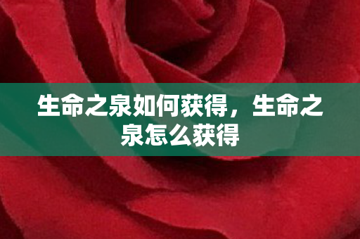 生命之泉如何获得,生命之泉怎么获得 生命之泉如何获得,生命之泉怎么获得