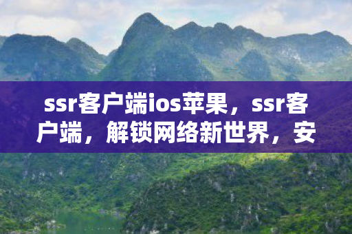 ssr客户端ios苹果，ssr客户端，解锁网络新世界，安全高效新体验