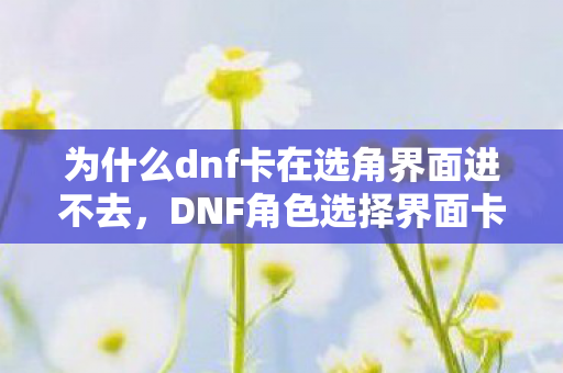 为什么dnf卡在选角界面进不去，DNF角色选择界面卡顿问题解析