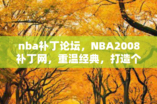 nba补丁论坛,NBA2008补丁网,重温经典,打造个性化游戏体验 nba补丁论坛,NBA2008补丁网,重温经典,打造个性化游戏体验