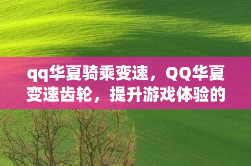 qq华夏骑乘变速,QQ华夏变速齿轮,提升游戏体验的神奇工具 qq华夏骑乘变速,QQ华夏变速齿轮,提升游戏体验的神奇工具