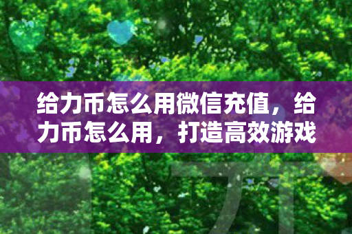 给力币怎么用微信充值，给力币怎么用，打造高效游戏生活的实用指南