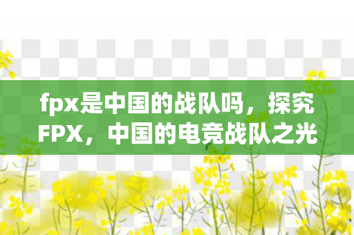 fpx是中国的战队吗,探究FPX,中国的电竞战队之光 fpx是中国的战队吗,探究FPX,中国的电竞战队之光