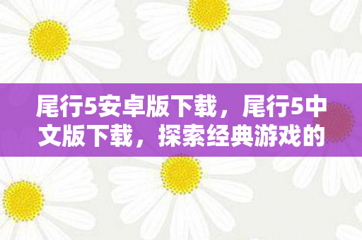 尾行5安卓版下载,尾行5中文版下载,探索经典游戏的本地化之旅 尾行5安卓版下载,尾行5中文版下载,探索经典游戏的本地化之旅
