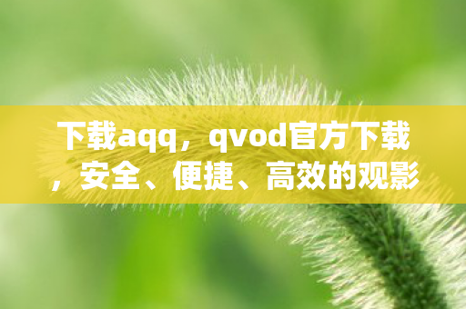 下载aqq,qvod官方下载,安全、便捷、高效的观影体验 下载aqq,qvod官方下载,安全、便捷、高效的观影体验