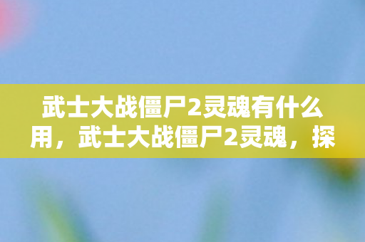 武士大战僵尸2灵魂有什么用,武士大战僵尸2灵魂,探索未知世界的冒险之旅 武士大战僵尸2灵魂有什么用,武士大战僵尸2灵魂,探索未知世界的冒险之旅