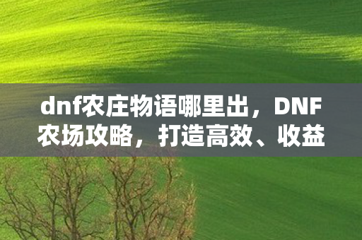 dnf农庄物语哪里出,DNF农场攻略,打造高效、收益最大化的农场 dnf农庄物语哪里出,DNF农场攻略,打造高效、收益最大化的农场