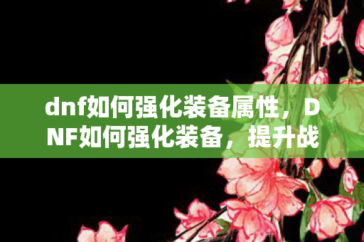 dnf如何强化装备属性,DNF如何强化装备,提升战斗力的关键步骤 dnf如何强化装备属性,DNF如何强化装备,提升战斗力的关键步骤