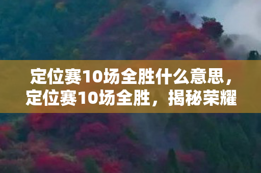 定位赛10场全胜什么意思,定位赛10场全胜,揭秘荣耀背后的策略与技巧 定位赛10场全胜什么意思,定位赛10场全胜,揭秘荣耀背后的策略与技巧