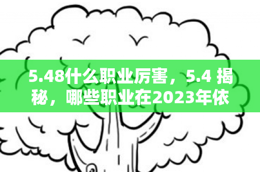 5.48什么职业厉害，5.4 揭秘，哪些职业在2023年依然强势