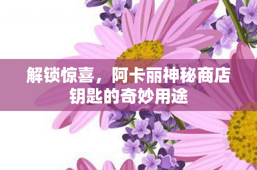 解锁惊喜,阿卡丽神秘商店钥匙的奇妙用途 解锁惊喜,阿卡丽神秘商店钥匙的奇妙用途