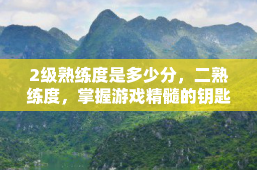 2级熟练度是多少分，二熟练度，掌握游戏精髓的钥匙