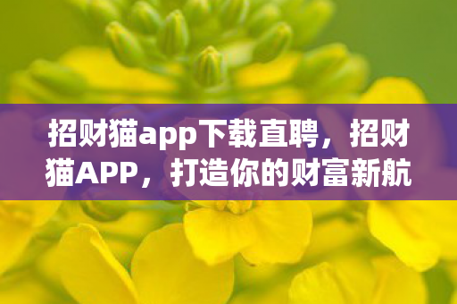 招财猫app下载直聘，招财猫APP，打造你的财富新航道