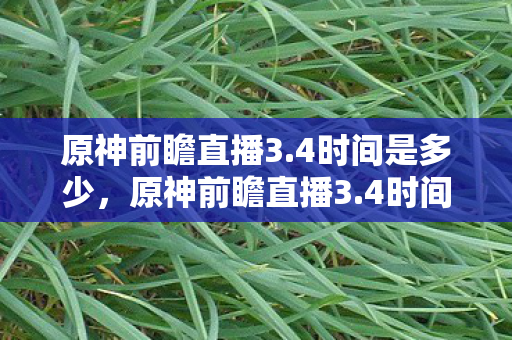 原神前瞻直播3.4时间是多少,原神前瞻直播3.4时间,解锁新版本,探索新旅程 原神前瞻直播3.4时间是多少,原神前瞻直播3.4时间,解锁新版本,探索新旅程