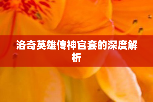 洛奇英雄传神官套的深度解析 洛奇英雄传神官套的深度解析