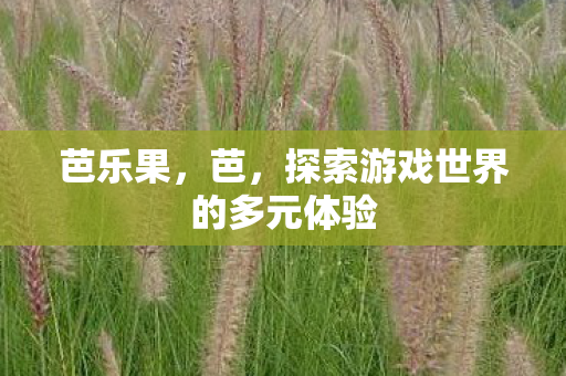 芭乐果,芭,探索游戏世界的多元体验 芭乐果,芭,探索游戏世界的多元体验
