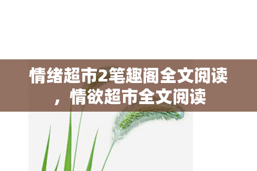 情绪超市2笔趣阁全文阅读，情欲超市全文阅读