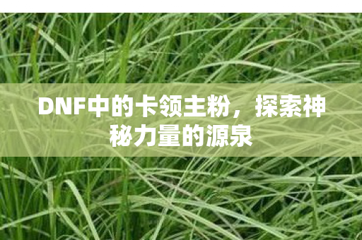 DNF中的卡领主粉,探索神秘力量的源泉 DNF中的卡领主粉,探索神秘力量的源泉
