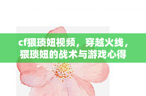 cf猥琐妞视频，穿越火线，猥琐妞的战术与游戏心得
