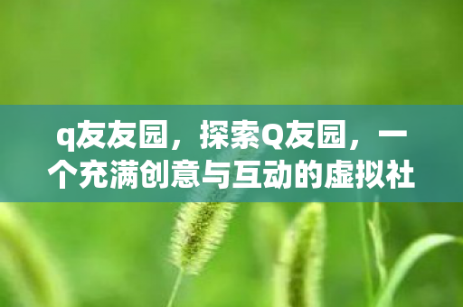 q友友园，探索Q友园，一个充满创意与互动的虚拟社区