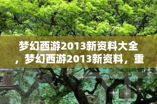 梦幻西游2013新资料大全，梦幻西游2013新资料，重温经典，探索未知