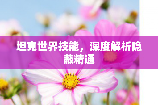 坦克世界技能，深度解析隐蔽精通