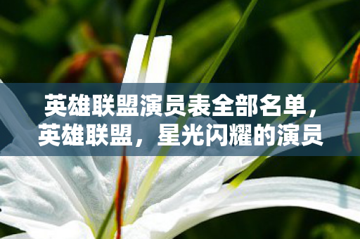 英雄联盟演员表全部名单，英雄联盟，星光闪耀的演员阵容