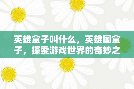 英雄盒子叫什么,英雄国盒子,探索游戏世界的奇妙之旅 英雄盒子叫什么,英雄国盒子,探索游戏世界的奇妙之旅