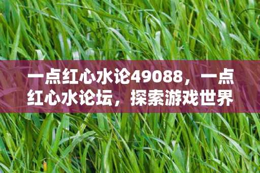 一点红心水论49088，一点红心水论坛，探索游戏世界的另类选择