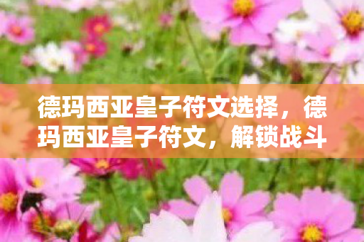 德玛西亚皇子符文选择,德玛西亚皇子符文,解锁战斗潜能的秘钥 德玛西亚皇子符文选择,德玛西亚皇子符文,解锁战斗潜能的秘钥