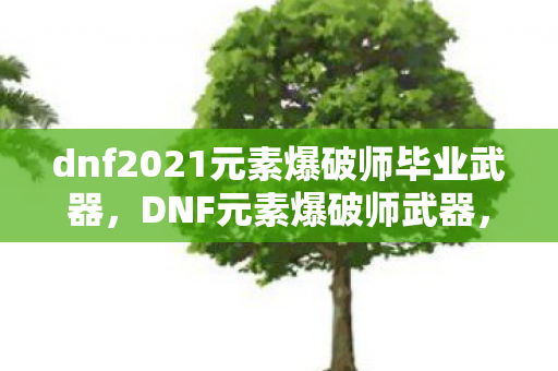 dnf2021元素爆破师毕业武器，DNF元素爆破师武器，掌握元素之力的关键