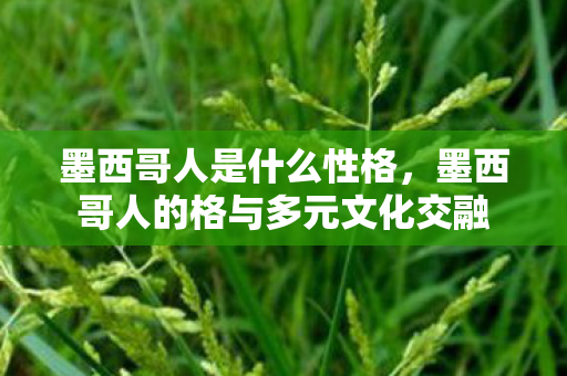 墨西哥人是什么性格，墨西哥人的格与多元文化交融