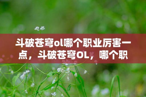 斗破苍穹ol哪个职业厉害一点,斗破苍穹OL,哪个职业最厉害? 斗破苍穹ol哪个职业厉害一点,斗破苍穹OL,哪个职业最厉害?