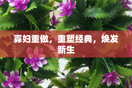 寡妇重做，重塑经典，焕发新生