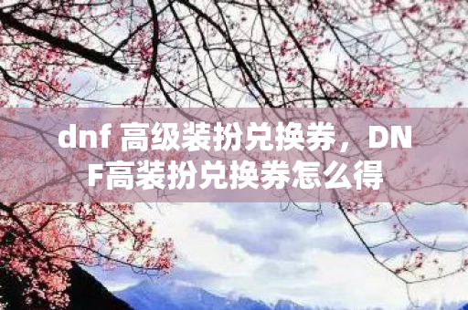 dnf 高级装扮兑换券,DNF高装扮兑换券怎么得 dnf 高级装扮兑换券,DNF高装扮兑换券怎么得
