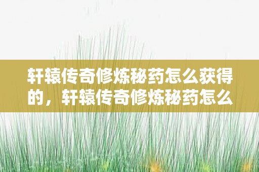 轩辕传奇修炼秘药怎么获得的,轩辕传奇修炼秘药怎么获得 轩辕传奇修炼秘药怎么获得的,轩辕传奇修炼秘药怎么获得