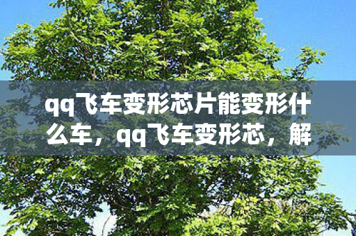 qq飞车变形芯片能变形什么车,qq飞车变形芯,解锁未来竞速新体验 qq飞车变形芯片能变形什么车,qq飞车变形芯,解锁未来竞速新体验
