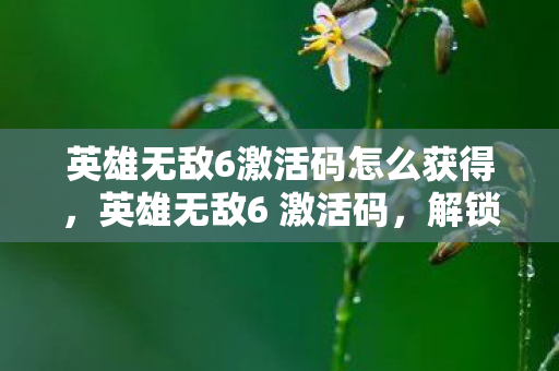 英雄无敌6激活码怎么获得,英雄无敌6 激活码,解锁无限可能的钥匙 英雄无敌6激活码怎么获得,英雄无敌6 激活码,解锁无限可能的钥匙