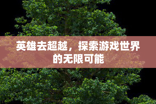 英雄去超越，探索游戏世界的无限可能