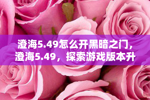 澄海5.49怎么开黑暗之门,澄海5.49,探索游戏版本升级背后的故事 澄海5.49怎么开黑暗之门,澄海5.49,探索游戏版本升级背后的故事