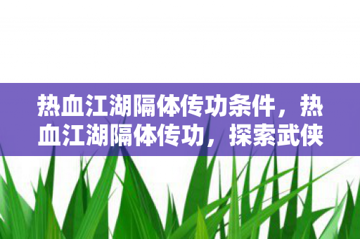 热血江湖隔体传功条件,热血江湖隔体传功,探索武侠世界的神秘传承 热血江湖隔体传功条件,热血江湖隔体传功,探索武侠世界的神秘传承
