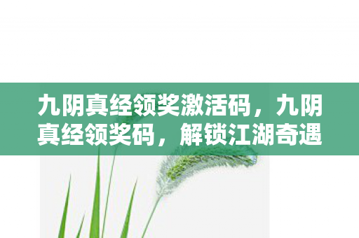 九阴真经领奖激活码,九阴真经领奖码,解锁江湖奇遇的密钥 九阴真经领奖激活码,九阴真经领奖码,解锁江湖奇遇的密钥