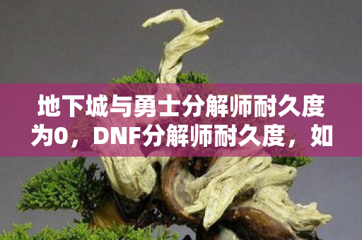 地下城与勇士分解师耐久度为0,DNF分解师耐久度,如何高效维护,延长装备使用寿命 地下城与勇士分解师耐久度为0,DNF分解师耐久度,如何高效维护,延长装备使用寿命