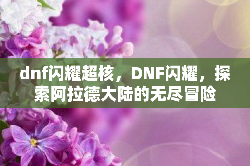 dnf闪耀超核,DNF闪耀,探索阿拉德大陆的无尽冒险 dnf闪耀超核,DNF闪耀,探索阿拉德大陆的无尽冒险