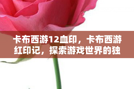 卡布西游12血印,卡布西游红印记,探索游戏世界的独特印记 卡布西游12血印,卡布西游红印记,探索游戏世界的独特印记