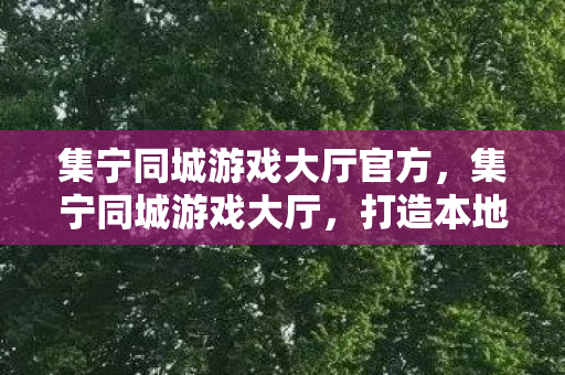 集宁同城游戏大厅官方,集宁同城游戏大厅,打造本地游戏新体验 集宁同城游戏大厅官方,集宁同城游戏大厅,打造本地游戏新体验