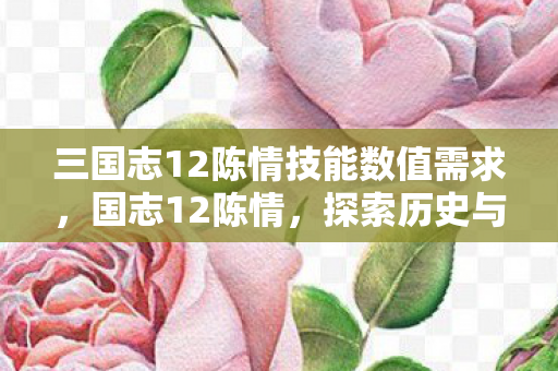 三国志12陈情技能数值需求,国志12陈情,探索历史与策略的完美融合 三国志12陈情技能数值需求,国志12陈情,探索历史与策略的完美融合