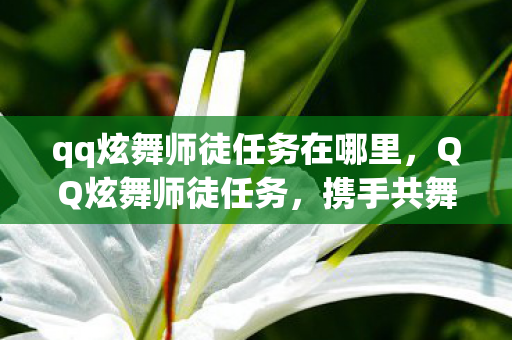 qq炫舞师徒任务在哪里,QQ炫舞师徒任务,携手共舞,情谊深长 qq炫舞师徒任务在哪里,QQ炫舞师徒任务,携手共舞,情谊深长