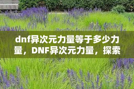 dnf异次元力量等于多少力量,DNF异次元力量,探索未知,挑战极限 dnf异次元力量等于多少力量,DNF异次元力量,探索未知,挑战极限